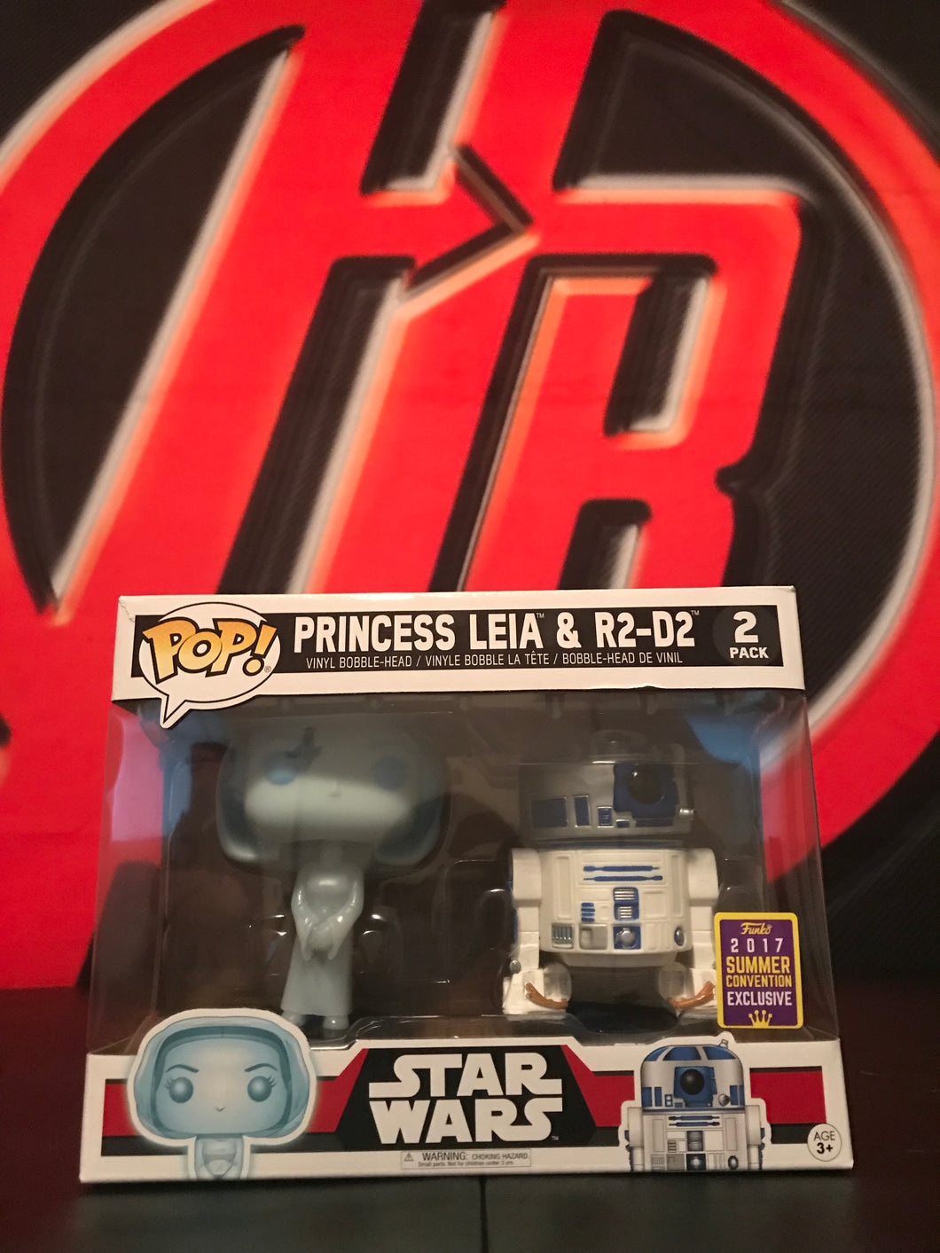 Funko Pop! Star War: Princess Leia (Holographic) and R2D2, Summer Convention Exclusive